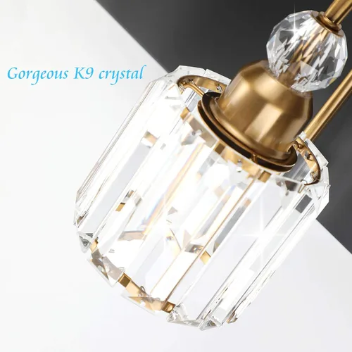Miniatura 3 de Ralbay - Luces LED modernas de tocador para baño de 5 luces, luces de tocador de cristal sobre espejo, lámparas modernas de tocador para baño