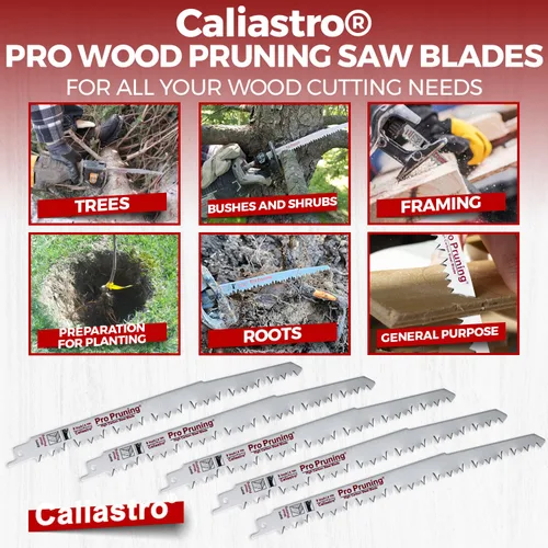 Miniatura 5 de Hojas de sierra de poda de madera de 9 pulgadas para sierras recíprocas/Sawzall - Paquete de 5 Caliastro