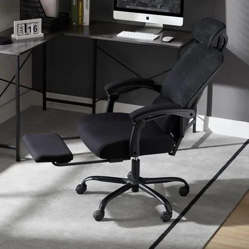 Miniatura 12 de Silla ergonómica de malla para el hogar, escritorio de computadora, silla reclinable giratoria con ruedas, soporte lumbar, cómoda silla de trabajo