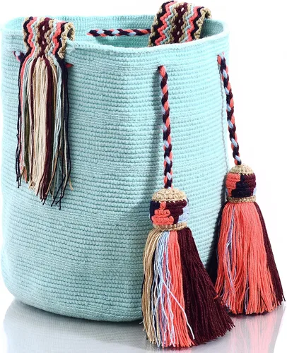 Miniatura 2 de Wayuu Classic Boho Collection - Bolso de mano tejido de ganchillo para playa