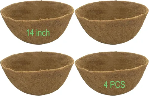 Miniatura 20 de 1 pieza de 20 pulgadas Forros de coco para macetas, forros de repuesto redondos de fibra de coco en forma de canasta