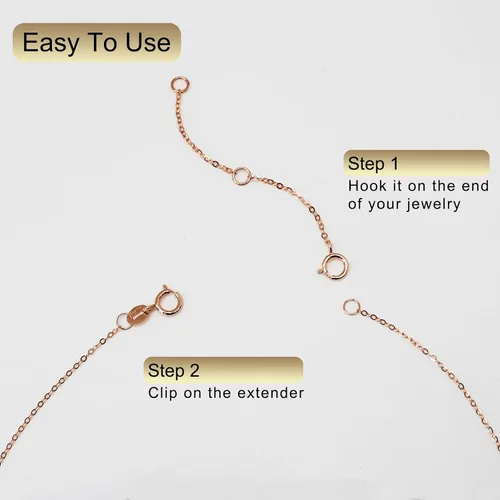 Miniatura 3 de Extensor de Collar de Oro Sólido de 14K Extensor de Pulsera Real de 2 3 4 Pulgadas Cadena Ajustable Duradera Extensión de Tobilleras de Oro