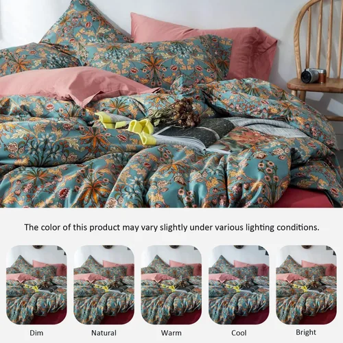 Miniatura 3 de Mixinni Juego de Colcha Reversible, 100% algodón, 3 piezas, diseño elegante bordado, fundas decorativas con bordado suave, Algodón, Patrón 52, King