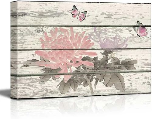 Miniatura 45 de wall26 - Obra de arte con estampado de madera de ciervo en bosque de abedules - Lienzo rústico para pared, arte para el hogar - 16 x 24 pulgadas