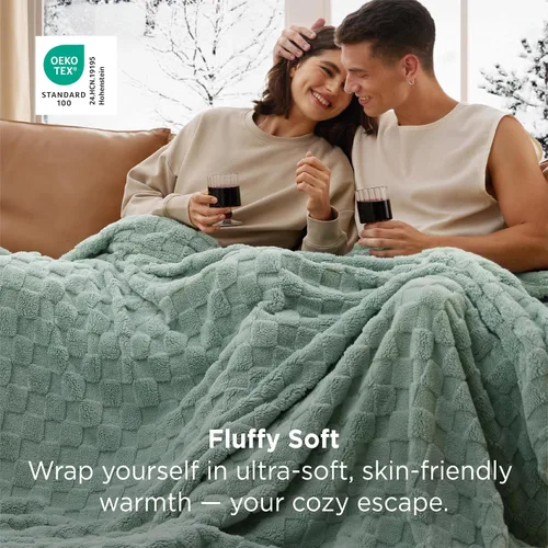 Miniatura 2 de Bedsure GentleSoft - Manta verde salvia para sofá, manta de forro polar a cuadros, regalos de Navidad para mujeres, hombres y niñas, bonita manta