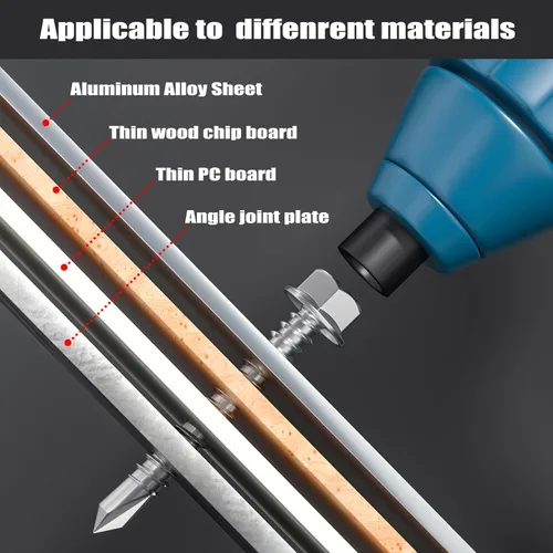 Miniatura 6 de VGBUY 320 piezas de tornillos autoperforantes para metal, #6 x 1/2 pulgada de acero inoxidable 410 tornillos autorroscantes para chapa de metal