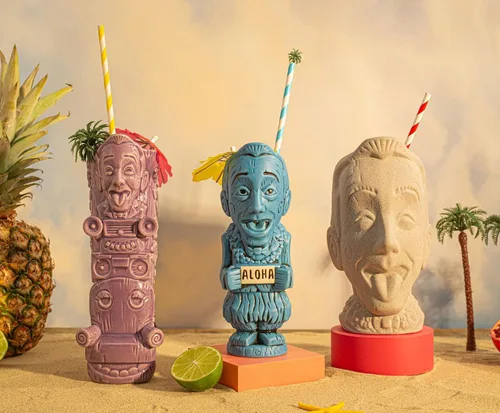 Miniatura 8 de Geeki Tikis Pee-Wee Herman Aloha Taza de cerámica Vaso de cóctel para fiesta de cerveza para licor, bebidas Capacidad para 12 onzas
