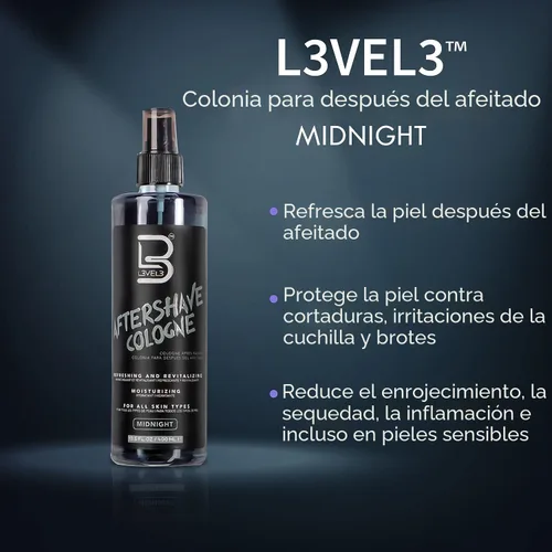 Miniatura 4 de L3 Colonia de spray para después del afeitado Level 3 - Suaviza la piel - Refresca y alivia la cara y la piel - Fórmula hidratante nivel tres