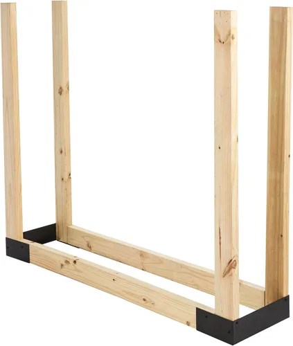 Miniatura 2 de Shelter SLRK - Kit de soporte para leña de longitud y altura ajustables, con recubrimiento en polvo, resistente todo acero, Adj. L x 14 pulgadas