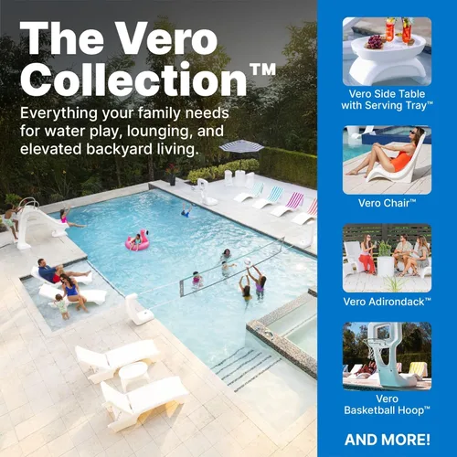 Miniatura 9 de Step2 Vero Pool Lounger, in-Pool Chaise Lounge Chair for Tanning Ledges up to 12 in, Outdoor Patio Chair, Weighted, Grey w/Speck