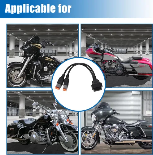Miniatura 7 de uxcell 16 Pin a 4 Pin 6 Pin Motocicleta 2 en 1 OBD Herramienta de diagnóstico Adaptador de escáner para Harley