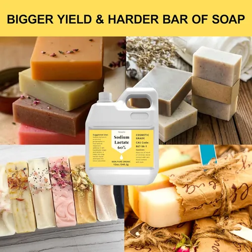 Miniatura 4 de 12 oz (Peso Neto) Lactato de Sodio para Hacer Jabón y Lociones, Lactato de Sodio Líquido Premium, Concentración del 60%, Grado Cosmético, Hidratante