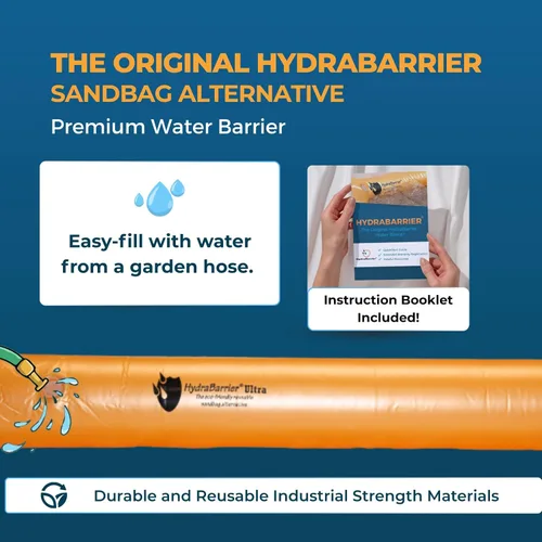 Miniatura 2 de La barrera original HydraBarrier Ultra - 24 pies de largo x 6 pulgadas de alto - Alternativa ligera y reutilizable para saco de arena - Tubo