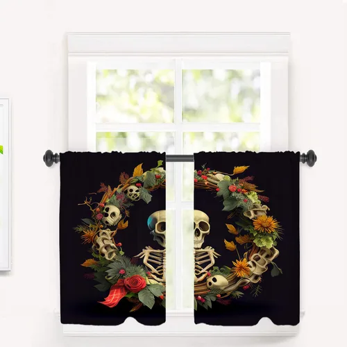 Miniatura 88 de Cortinas opacas de cocina con pintura al óleo de Europa rosa y negra para ventanas, cenefas opacas modernas de torre Eiffel de poliéster multicapa