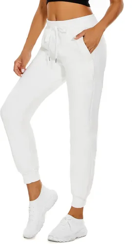 Miniatura 44 de MOUEEY Pantalones deportivos súper cálidos con forro de sherpa para mujer, pantalones deportivos de forro polar con bolsillos con cremallera