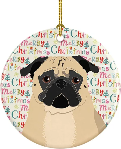 Miniatura 12 de Caroline's Treasures Bulldog Francés Azul de Navidad Adorno de Cerámica Decoraciones Colgantes para Árbol de Navidad para Hogar Navidad, Festividad