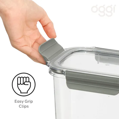 Miniatura 3 de Oggi Clarity - Contenedor hermético para almacenamiento de alimentos a prueba de fugas, ultra transparente, sin BPA, recipiente sellable con tapa