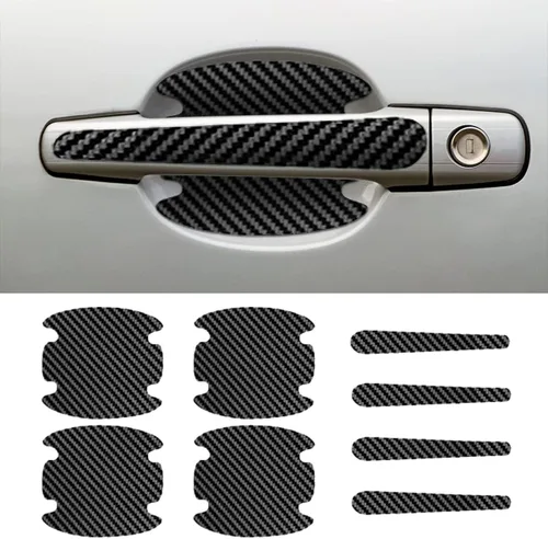 Miniatura 13 de 4 protectores contra rayones para tazones de manijas de puertas de automóvil, adhesivo de fibra de carbono para tazón de manija de puerta