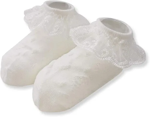 Miniatura 2 de Juebm Infant Baby Girls Ruffle Socks Toddler Dress socks,Pack of 356 Baby Frilly Lace Ankle Socks
