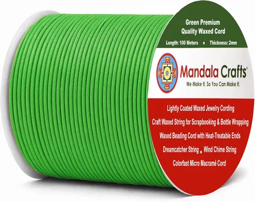 Miniatura 39 de Cuerda Mandala Crafts 0.03 pulgadas 109 yardas para hacer joyería, artesanía, macramé, cuerda de algodón encerado Negro