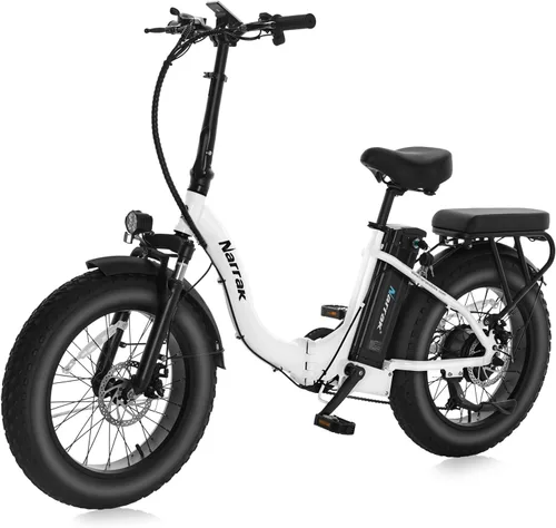 Miniatura 8 de Bicicleta eléctrica plegable con neumáticos gordos Narrak, batería extraíble de litio de 48V y 624Wh, motor sin escobillas de pico de 1100W