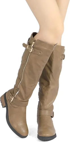 Miniatura 5 de DREAM PAIRS - Botas de montar de invierno para mujer, cómodas, hasta la rodilla y de pantorrilla ancha