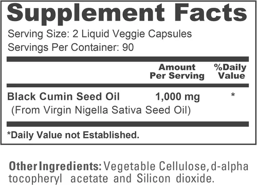 Miniatura 4 de NusaPure Aceite de semilla negra 1,000 mg por porción 180 cápsulas de cápsulas blandas (sin OMG, vegetariano) virgen prensado en frío Nigella