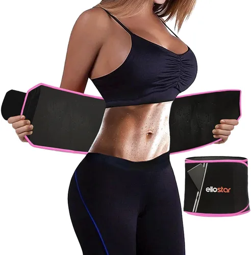 Miniatura 8 de ellostar Faja reductora de cintura para mujeres y hombres y banda de control de abdomen, moldeador de cuerpo, sauna, banda para el sudor Negro