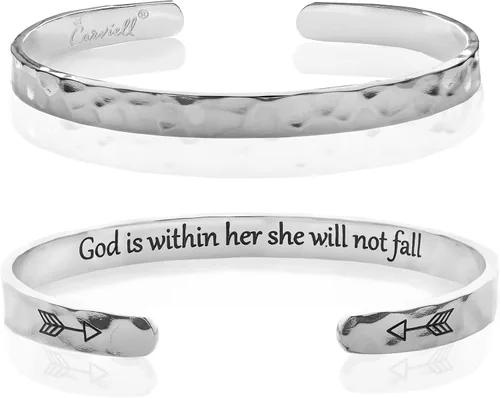 Miniatura 39 de Carviell Pulseras grabadas para mujer, inspiradoras, amistad, amor, mamá, hija, hermana, cristiana, graduación, conmemoración y regalos de boda, más