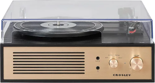 Miniatura 7 de Crosley CR6045A-BK Miles 3-Velocidades Bluetooth Entrada/Salida Reproductor de Discos Tocadiscos con Altavoces Integrados, Negro