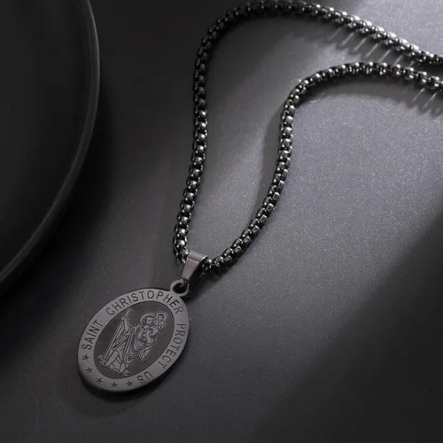 Miniatura 153 de U7 Saint Benedict/Michael Medal Necklace, 316L Stainless Steel Virgin Mary Necklace for Men Women, Bible Verse Protection Necklace Catholic