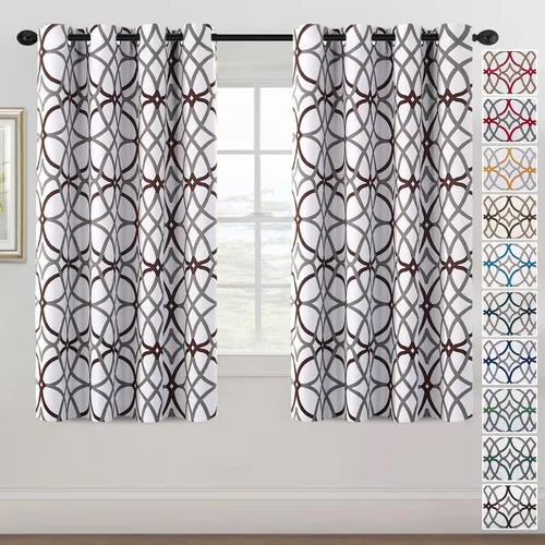 Miniatura 21 de H.VERSAILTEX Cortinas opacas con diseño impreso de 54 pulgadas de largo, juego de 2 paneles de cortinas con aislamiento térmico para dormitorio