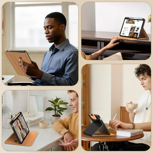 Miniatura 8 de MoKo Funda para iPad A16 de 11 pulgadas, funda para iPad de 11ª/10ª generación (2025/2022) con soporte para lápices y bolsillo, funda con soporte