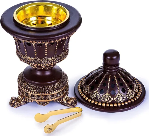 Miniatura 5 de AM Quemador de cono de incienso de carbón - Quemador de resina de incienso de carbón Mabkhara para decoración de oficina y habitación espiritual