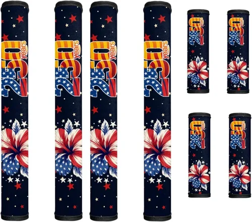 Miniatura 27 de America250 - Juego de 8 fundas antideslizantes para manijas de puerta de refrigerador, 4 de julio de 2026, protectores para nevera, horno, mantener