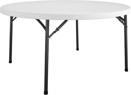 Miniatura 13 de COSCO Mesa de banquete plegable por la mitad de 6 pies con asa, negro
