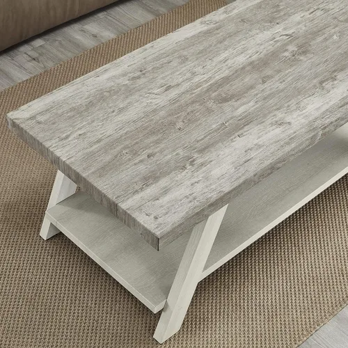 Miniatura 6 de Roundhill Furniture Atenas Juego de mesa de café de 3 piezas de estante de madera contemporánea, negro