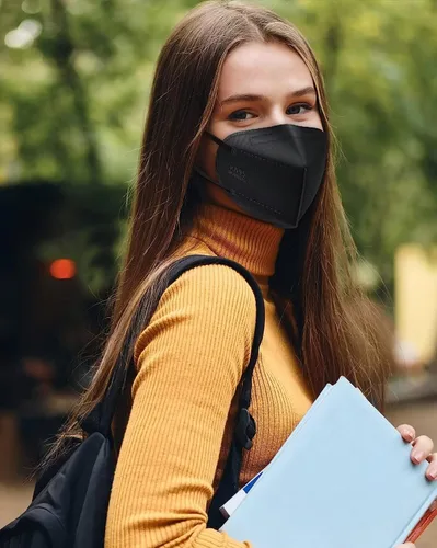 Miniatura 6 de LEMENT 50 piezas Mascarillas Faciales KN95 Negras de 5 Capas Tipo Copa Mascarillas de Seguridad contra Polvo Eficiencia del Filtro≥95% Transpirables