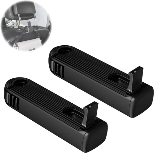 Miniatura 8 de Ganchos para Reposacabezas del Asiento Trasero - Nuevo Gancho de Coche Oculto 2 en 1 con Soporte para Teléfono, Rotación Universal de 360 Grados