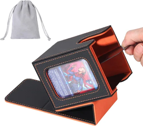 Miniatura 11 de AFIING MTG Caja de Mazo para Commander Display, Caja de Cartas que Cabe 100 Cartas con Doble Funda, Caja de Almacenamiento Magic Commander TCG con 2