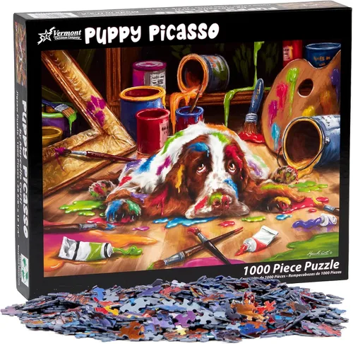 Miniatura 4 de Vermont Christmas Company Puppy Picasso - Rompecabezas de 1000 piezas