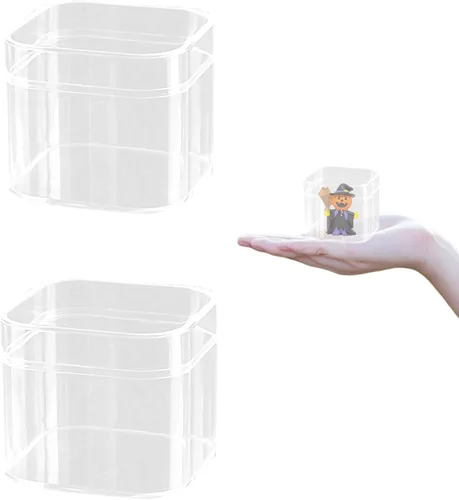 Pequeña caja de acrílico Caja de exhibición transparente con tapa Almacenamiento de joyas Organizar contenedor Cajas de regalo de fiesta de boda
