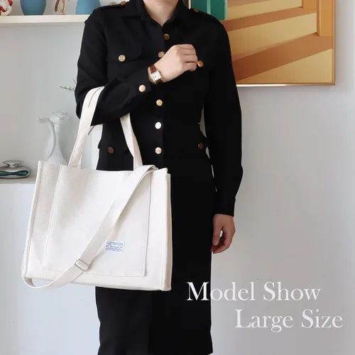 Miniatura 2 de Bolsa de mano estética de pana para mujer, bolsa cruzada para mujer, mini bolsas de viaje, bolso de mano cuadrado para uso diario
