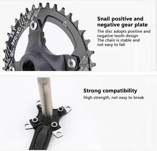 Miniatura 5 de Bielas para Bicicleta de Montaña Biela Integrada Hueca Modificada de Disco Único 32T 34 36T