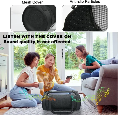 Miniatura 3 de Funda de transporte de viaje compatible con Sony SRS-XG500 X-Series Boombox portátil, dos lados de malla, funda protectora con correa para el hombro