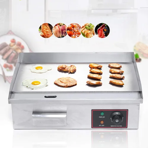 Miniatura 4 de Plancha eléctrica comercial de 22 pulgadas para encimera, parrilla de restaurante de 1600 W, parrilla de barbacoa con parte superior plana de acero