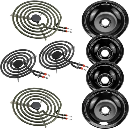 Miniatura 7 de 5304430149 y 5304430150 Tazones de goteo de quemadores de porcelana de repuesto 318067041 y 318067051 para estufa eléctrica de gama alta de AMI