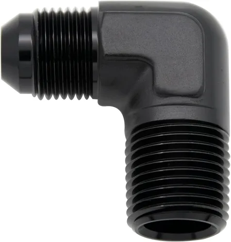 Miniatura 36 de Adaptador de tubo de manguera de combustible de aluminio recto 16AN acampanado a 3/4" NPT macho Unión de rosca negro