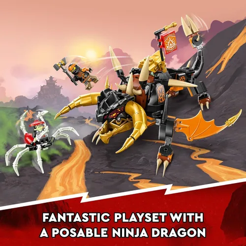 Miniatura 3 de LEGO NINJAGO Cole’s Earth Dragon EVO 71782, Figura de juguete de acción actualizable para niños y niñas con criatura Escorpión de batalla y 2
