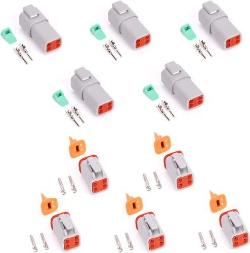 Miniatura 14 de 5 Sets 2Pin DT Conector kit impermeable sellado enchufe eléctrico carcasa Cable Dt Conector 22-16AWG DT04-2P DT06-2S (negro)